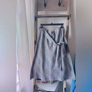 Plaid maxi skirt with tie attached